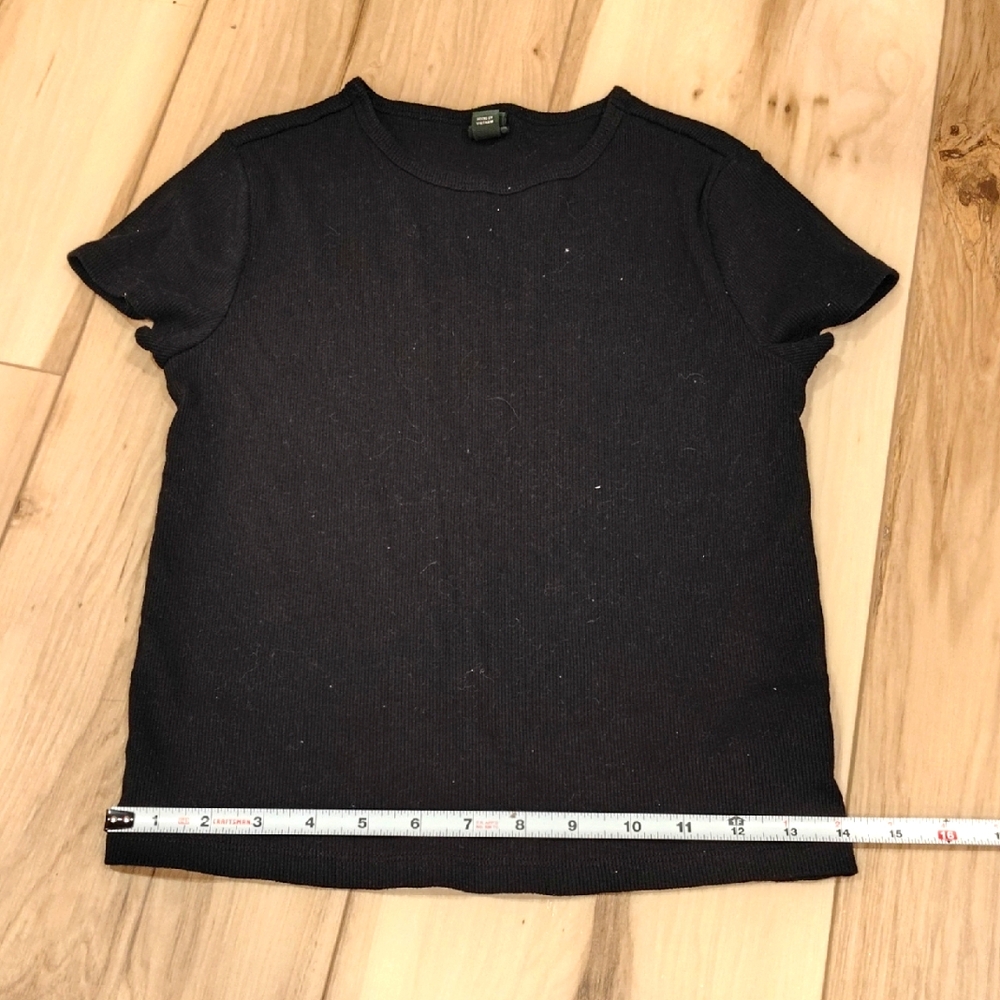 Target Black Ribbed Short Sleeve Women's Top
